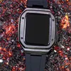 Dla Apple Watch Series 8 7 6 5 4 SE Premium stal nierdzewna AP MOD KIT futerał ochronny pasek silikonowy osłona paska 40mm 41mm 44mm 45mm