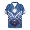 القمصان غير الرسمية للرجال ، قميص قصير ، قميص رقبة ، بولينيزيا ، القبيلة التقليدية فرانجيباني ، صيف عام 2022 ، ملابس الطباعة