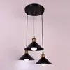 Lâmpadas pendentes pretas E27 Modern Industrial 3 Luzes Chandelier Ferro pintado de tira/disco Placa de teto Sala de estar Restaurante de cozinha el lampppe