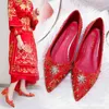 Xiuhe rosso tacco sottile scarpe da sposa a punta mostra tacchi alti moda damigella d'onore piccola fragranza singola 220506