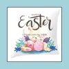 Pillows Nursery Bedding Baby Kids Maternity Happy Easter Bunny Pillow Case 45X45Cm Rabbit Printed Peach Skin Ers Spring H Dhjbk