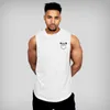 Gymkläder Bodybuilding Hoodie ärmlös t -shirt fitness tank topp män muskel väst söt ficka skivstång bomullssport tanktop 220621