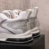 Style italien hommes robe chaussures de mariage mode blanc maille chaussures à lacets respirant décontracté Sneaker bout rond fond épais affaires conduite marche mocassins N64