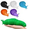 Lumaca flessibile con punta delle dita Giocattolo sensoriale per adulti Antistress Slinky Slug Fidget Toys Autismo Chiledren Regalo Decompressione Slinky Slug tiktop
