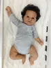 50CM Complete Doll Bebe Reborn Maddie Soft Body Flexible Black Skin African American Baby Hand Rooted Hair Bonecas Toy 220504
