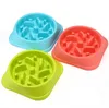 Plastikowy podajnik zwierząt domowych Anti Smoke Pies Puchar Puppy Kot Zwolnij Down Jedząc Podajnik Zdrowy Dieta Dish Design Design Pink Blue Green SN4920