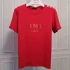 メンズデザイナーTシャツ高品質レディースレタープリントボタン半袖ラウンドネックブロンズ文字ティーサイズXS-2XL