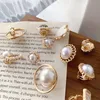 Clip-on & Screw Back Korean Design Elegant Simulated Pearl Big Round Clip On Earrings Non Pierced Baroque Ear Clips For Women Jewelry Wholes