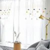 Rideaux Rideaux Moderne Brodé Tulle Fenêtre Pour Salon Jaune Lustre Sheer Voile Rideaux Enfants Badroom Stores DoorCurtain