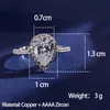 Anéis de casamento Branco Engajamento de cristal brilhante para mulheres Moda Moda Correção de água Drop gota de zircão Anel de presente de jóias de noiva Anillowedding