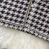 2022 printemps automne nouvelles femmes tweed laine pied-de-poule plaid grille manteau et jupe twinset 2 pièces robe costume ML
