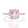 18k Rose Goud Roze Saffier Diamanten Ring 925 Sterling Zilver Party Wedding Band Ringen Voor Vrouwen Fijne Sieraden246t5586937