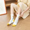 Socken Strumpfwaren Spitze Rüschen Süße Weiße Frau Calcetines Harajuku Kawaii Frauen Alien Skarpetki Kobieta Skarpety Cartoon Calcetas Mujer Socke