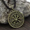 New Norse Viking Rune Vegvisir Stainls Steel Mens Compass Pendant Necklace
