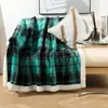 Blankets Jacquard Striped Throw Blanket Flannel Fleece Soft Adult Bed Cover Winter Warm Stitch Fluffy Linen Bedspread For Sofa