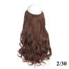 Hair Extension Highlight Wavy Curly Long Synthetic Hairpieces for Women 24inch Transparent Wire No Clip