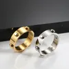 Cluster Rings Fashion Stainless Steel Gold Ring 6 Round Rivets Finger For Men Women Lover Wedding Party Jewelry GiftCluster Wynn22