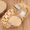 Relojes de pulsera, reloj de madera de bambú completo Natural, relojes simples para mujer, reloj puro, reloj de pulsera de cuarzo superior para mujer, reloj de pulsera de madera