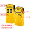 2022 Custom Mens Man Basketball Gold Jersey DIY 스티치 스웨트 셔츠 생일 선물 크기 S-XXL New Season