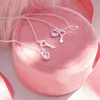 Pendant Necklaces 2022 Vintage Pink Purple Love Heart Crystal Lock Women Necklace Geometric Irregular Rhinestone Jewelry Gift