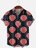 Men's Casual Shirts Summer Hip Hop Loose Print Turn-down-collar Shirt Men Women Harajuku Short Sleeve Botton S-6XLMen's