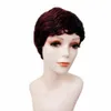 Short pixie cut Wavy Wig Curly Cute Real Retro African Black Wigs for Women Mommy Wig Is Looks Natural machine made lace 99j#