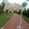 2,6 m di altezza bianco artificiale albero di ciliegio in fiore strada piombo simulazione fiore di ciliegio con telaio ad arco in ferro per centri commerciali oggetti di scena per feste di matrimonio