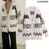 LVWOMN Za Frauen Strickjacke 2021 Vintage Jacquard Strickjacke Pullover Oversize Langarm Casual Weibliche Oberbekleidung Chic Tops 210204