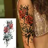 Waterproof Temporary Tattoo Sticker 3D Lace Rose Flower Tattoos Line Lotus Body Art Arm Fake Sleeve Tatoo Women Men 220521