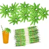 Autres fournitures de fête festives 10 pièces parapluie en papier de palmier à noix de coco tropicale