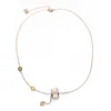 Luxur Design 18k Gold Cylindrical Pendant Halsband med Tassel Rostfria smycken för kvinnor1376527