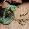 Brins de perles de haute qualité perles rondes en aventurine verte prière islamique pierre musulmane TasbihBeaded Lars22