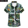 16 colorido Hawaiian Hawaiian Sleeve Summer New Casual Imprimindo Flor Flower Male Rous de marca Plus Tamanho 5xl 6xl 7xl