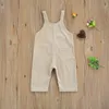 Infant Baby Boy Girl Clothes Solid Corduroy Romper Jumpsuit Cute Summer Sleeveless Straps Pocket Long Pants Overalls 220525