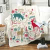 Dekens Merry Christmas Santa Claus Elk Print Throw Deken Festival Decor Bed Sofa Fleece Bedsprei Warme Zachte Wol gewogen