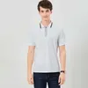 Wysokiej Jakości Koszula Polo Summer Krótki Rękaw Zipper Męska koszula Polo Nylon / Spandex Solid Casual Shirt Polo Male Topy 220402