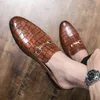 HBP Dres Schoen Leer Mannen Half Schoen Zwart Platte Handgemaakte Mule Krokodil Patroon Comfortabele Casual Loafer Big Oxford 220723