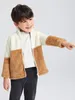 Toddler Boys Two Tone Zip Up Teddy Jacket SHE