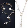 Chokers Women's Elegant Flower Faux Wears Свитер -цепь