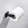 Portarotolo per carta igienica da bagno Accessori per il bagno con tetto impermeabile in acciaio inossidabile nero Cucina Portarotolo per carta igienica a parete 200923