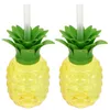 Party Decoratie 4 stks Plastic ananasbekers met rietjes Home Decor Hawaiiaanse Favorsparty