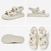 Beauttay Platform Sandaler Kvinnor Grid Rund Nose Hook Loop Plap Tyg Summer Casual Ladies Outdoor Shoes Handgjorda J220527