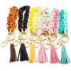 Keychains Lanyards Acrylic Bracelet Tassel Keychain Personalized Tassel Pendant Key Ring Female Multicolor Ins Hand String Bracelets Fashion Accessories f TGJZ