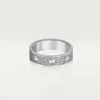 High Edition Love Wedding Band 3 Rader Diamantbelagda Ringar för Kvinnor Män 316L Titanium Stål Full CZ Paved Designer Smycken Aneis Anel Bague Femme Klassisk Design