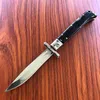 Ny 9 -tums US Italian Style Stiletto Mafia Automatisk kniv Enkel Action Outdoor Tactical EDC Tool Pocket Survival Snabbare Polish Auto Knives BM 3400 4300 UT85 UT88 C07