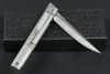 Высококачественный r8126 Flipper складной нож D2 D2 Satin Point Blade Blade CNC TC4 Титановый сплав ручка шарикоподшипника карманные ножи EDC