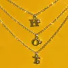 Colares pendentes de colar em camadas colar de letra bm estilo harajuku colar kpop street personalizado disponível gota cura