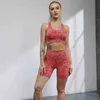 New Camouflage Seamless Yoga Suit Clothing For Women Gym Running Bra Boxer Fitness Shorts Two Piece Set J220706