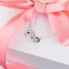 Sparkling Infinity Collier Collana con ciondolo a catena per donna Uomo Genuine 925 Sterling Silver Fit Pandora Style Collane Gioielli regalo 398821C01-50