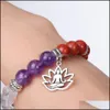 Urok bransoletki biżuteria joga 7 chakkra naturalny kamień koraliki bransoletki drzewo życia Lotu kobiety mens moda i piaszczyste dostawa 2021 8